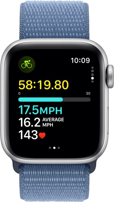 Apple Watch SE 2nd Gen 40mm LTE (Sølv Alu/Vinter blå sportsrem)