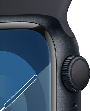 Apple Watch S9 41mm GPS (Midnight Alu/Midnight Sportsbånd) M/L