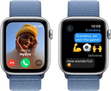 Apple Watch SE 2nd Gen 44mm GPS (Sølv Alu/Vinter blå sportsrem)