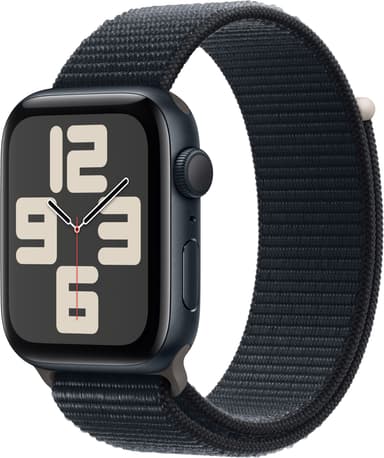 Apple Watch SE 2nd Gen 44mm GPS (Midnat Alu/Midnat sportsrem)