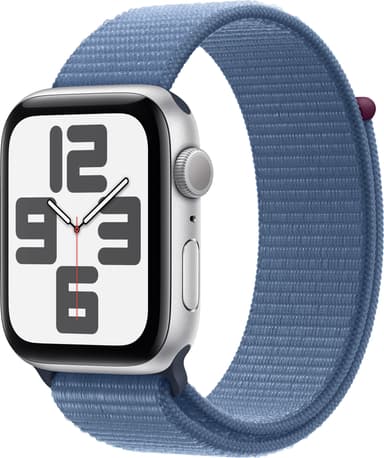 Apple Watch SE 2nd Gen 44mm GPS (Sølv Alu/Vinter blå sportsrem)