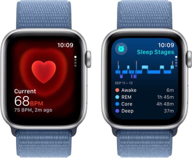 Apple Watch SE 2nd Gen 44mm LTE (Sølv Alu/Vinter blå sportsrem)