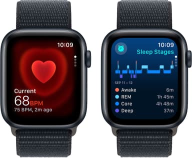 Apple Watch SE 2nd Gen 44mm LTE (Midnat Alu/Midnat sportsrem)