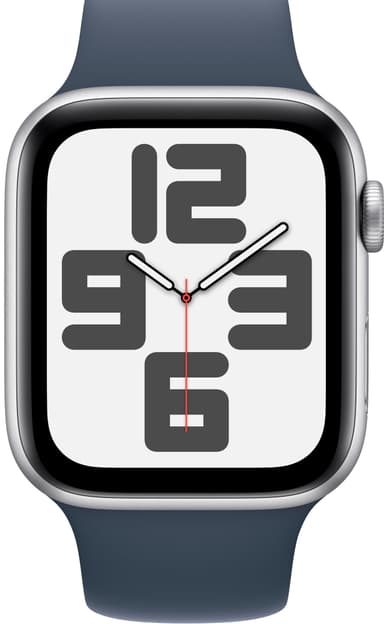 Apple Watch SE 2nd Gen 44mm GPS (Sølv Alu/Storm blå sportsrem M/L)