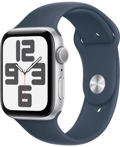 Apple Watch SE 2nd Gen 44mm GPS (Sølv Alu/Storm blå sportsrem M/L)