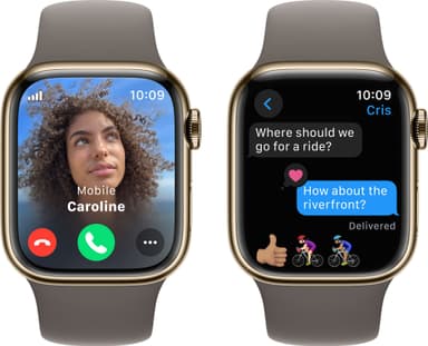 Apple Watch S9 45mm GPS+CEL (Gold Stainless/Clay Sportsbånd) S/M