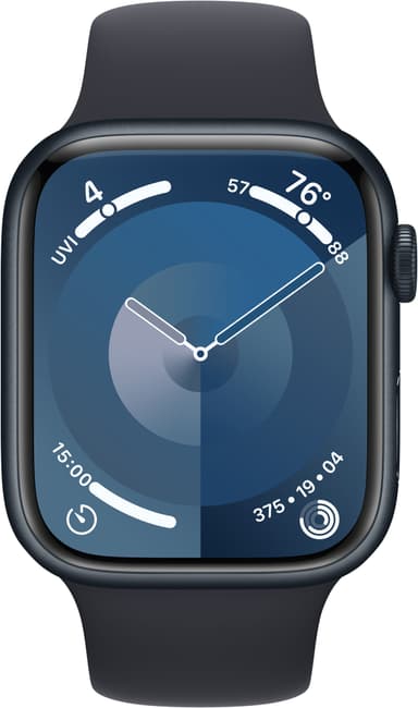 Apple Watch S9 45mm GPS (Midnight Alu/Midnight Sportsbånd) M/L
