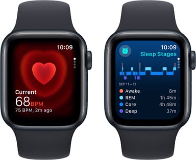 Apple Watch SE 2nd Gen 40mm GPS (Midnat Alu/Midnat sportsrem M/L)