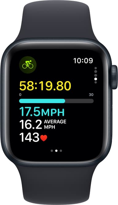Apple Watch SE 2nd Gen 40mm GPS (Midnat Alu/Midnat sportsrem M/L)