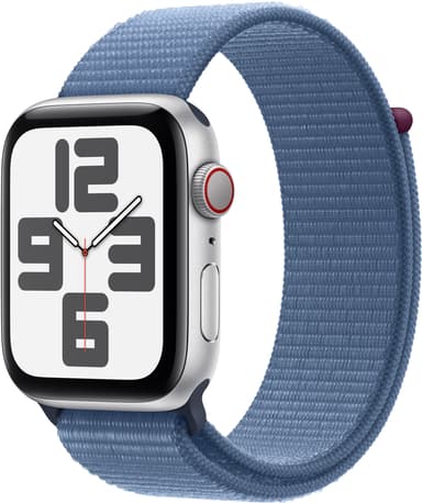 Apple Watch SE 2nd Gen 44mm LTE (Sølv Alu/Vinter blå sportsrem)