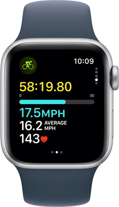 Apple Watch SE 2nd Gen 40mm GPS (Sølv Alu/Storm blå sportsrem M/L)