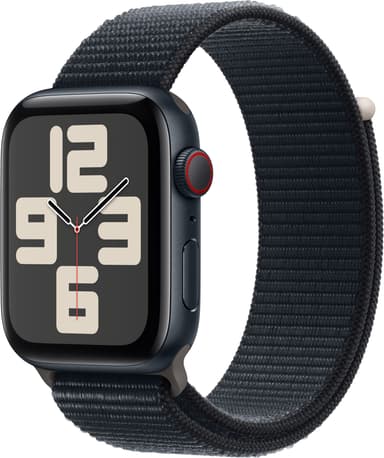 Apple Watch SE 2nd Gen 44mm LTE (Midnat Alu/Midnat sportsrem)