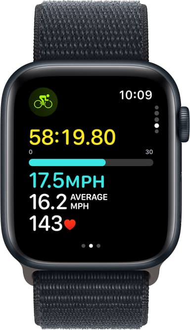 Apple Watch SE 2nd Gen 44mm LTE (Midnat Alu/Midnat sportsrem)
