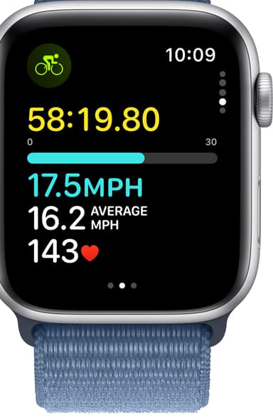 Apple Watch SE 2nd Gen 44mm LTE (Sølv Alu/Vinter blå sportsrem)