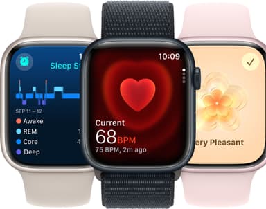 Apple Watch S9 45mm GPS+CEL (Silver Alu/Storm Blue Sportsbånd) S/M