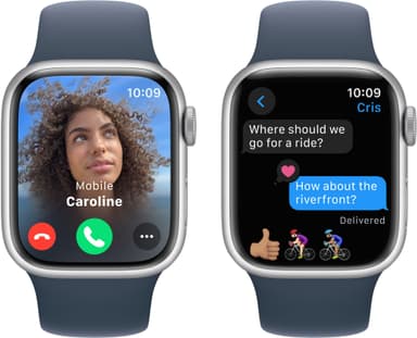 Apple Watch S9 45mm GPS+CEL (Silver Alu/Storm Blue Sportsbånd) S/M
