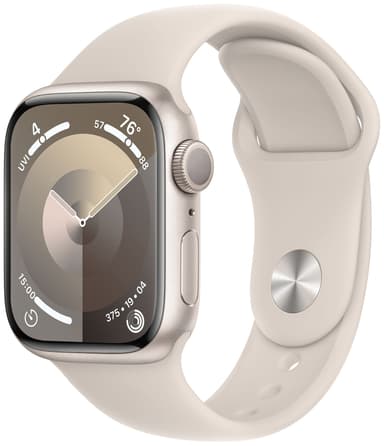 Apple Watch S9 41mm GPS (Starlight Alu/Starlight Sportsbånd) M/L