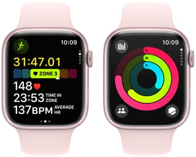 Apple Watch S9 45mm GPS (Pink Alu/Light Pink Sportsbånd) S/M