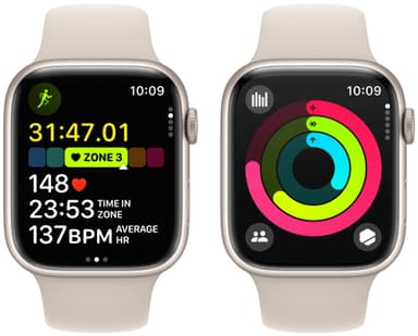 Apple Watch S9 45mm GPS (Starlight Alu/Starlight Sports-bånd) S/M