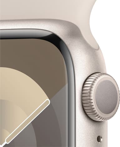 Apple Watch S9 41mm GPS (Starlight Alu/Starlight Sportsbånd) M/L