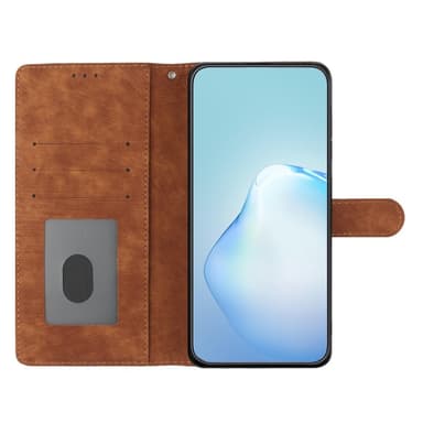 SKALO iPhone 15 Pro Max Flip Cover m. pung i PU-læder - Brun