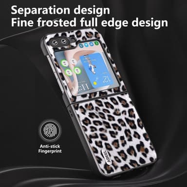 SKALO Samsung Z Flip5 ABEEL Leopard Cover - Sølv