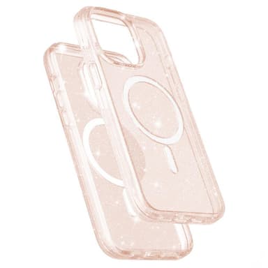 SKALO iPhone 15 Pro Max Glitter Magnetic Ring TPU Cover - Guld