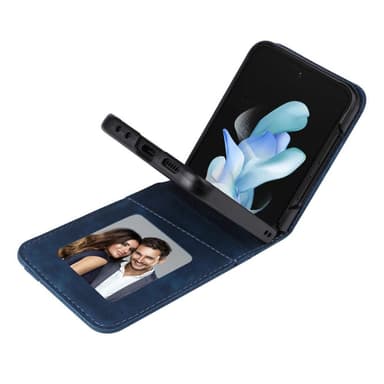 SKALO Samsung Z Flip5 PU-læder Kortholder Cover - Blå