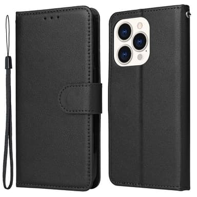 SKALO iPhone 15 Plus Flip Cover m. pung i PU-læder - Sort