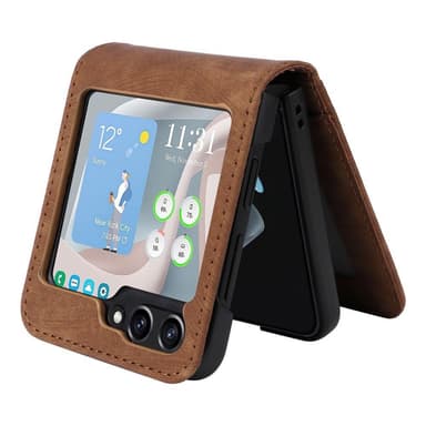 SKALO Samsung Z Flip5 PU-læder Kortholder Cover - Brun