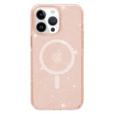 SKALO iPhone 15 Pro Max Glitter Magnetic Ring TPU Cover - Guld