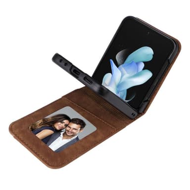 SKALO Samsung Z Flip5 PU-læder Kortholder Cover - Brun