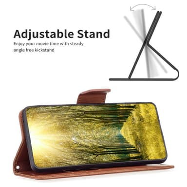 SKALO iPhone 15 Pro Max Flip Cover m. pung i PU-læder - Brun