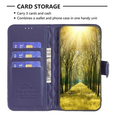 SKALO iPhone 15 Pro BINFEN COLOR Quiltet Pung - Blå