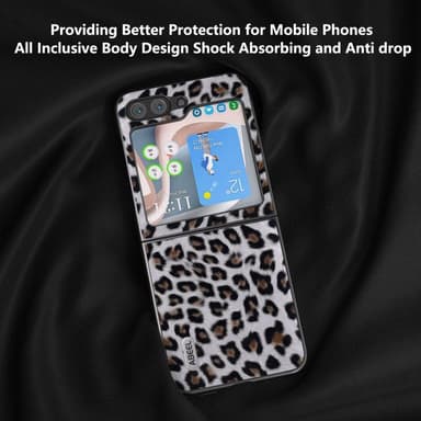 SKALO Samsung Z Flip5 ABEEL Leopard Cover - Sølv