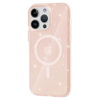 SKALO iPhone 15 Pro Max Glitter Magnetic Ring TPU Cover - Guld