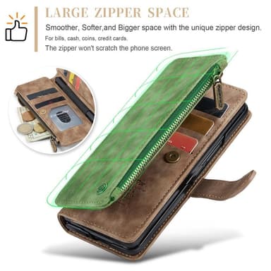 CaseMe Samsung Z Fold5 CaseMe Big Wallet Pungetui - Brun