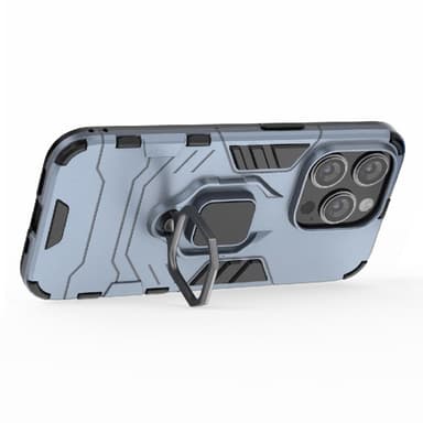 SKALO iPhone 15 Pro Max Armor Hybrid metal ring cover - Blå