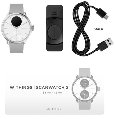 Withings ScanWatch 2 hybrid-smartwatch 38mm (hvid)
