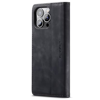 CASEME Retro tegnebog taske til iPhone 15 Pro - Sort