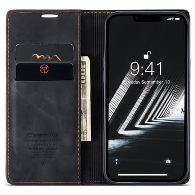 CASEME Retro tegnebog taske til iPhone 15 Pro - Sort