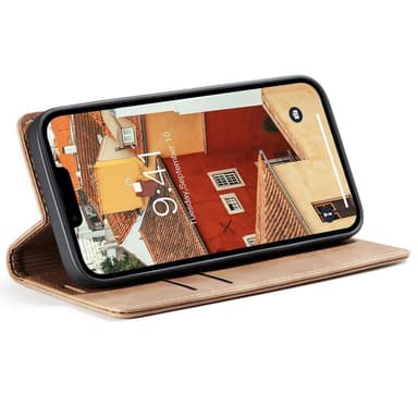 CASEME Retro tegnebog taske til iPhone 15 Plus - Brun