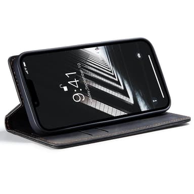 CASEME Retro tegnebog taske til iPhone 15 Pro - Sort