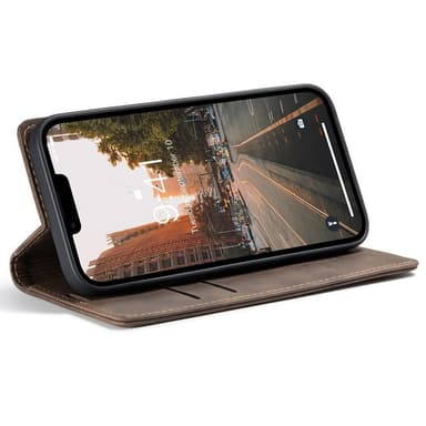 CASEME Retro tegnebog taske til iPhone 15 Pro Max - Kaffe