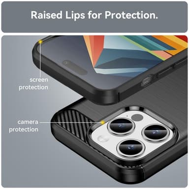 Kulfiber tekstur TPU-cover til iPhone 15 Pro