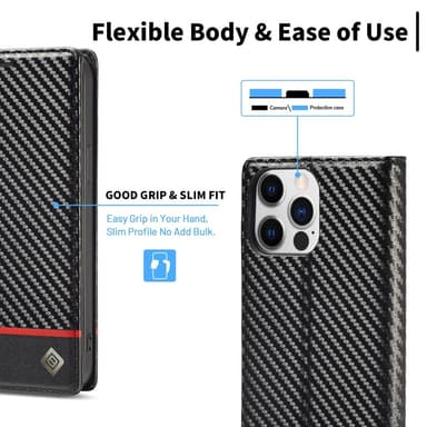 LC.IMEEKE Pung Taske til iPhone 15 Pro Max - Sort
