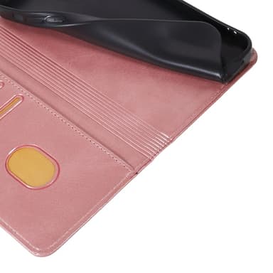 Wallet Stand Telefontaske til iPhone 15 Plus Cell Cell Cover -Rose Gold