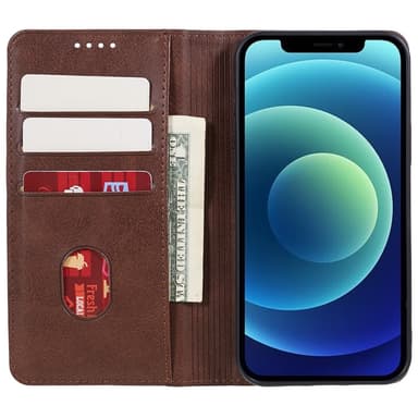 Wallet Stand Telefontaske til iPhone 15 Plus Cell Cell Cover - Kaffe