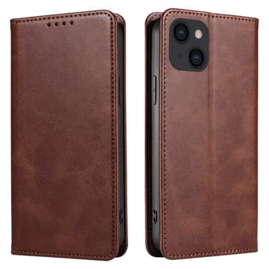 Wallet Stand Telefontaske til iPhone 15 Plus Cell Cell Cover - Kaffe
