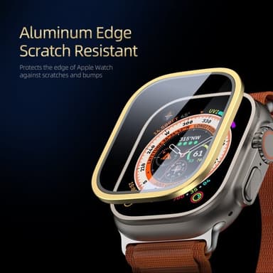 DUX DUCIS Apple Watch Ultra Skærmbeskytter Aluminium Hærdet glas Guld